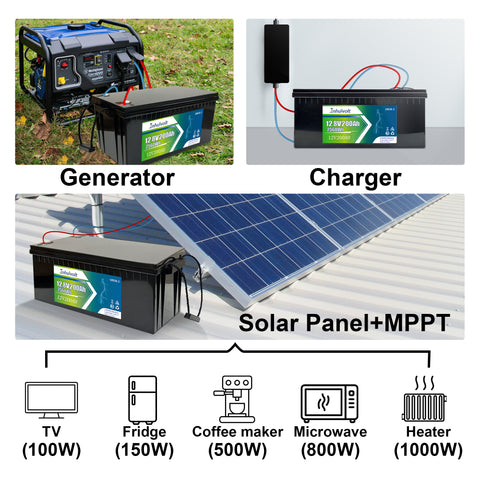 12V 200Ah LiFePO4-Batterie, für Wohnmobil, Solarenergie, Trolling-Motor, Off Grid 