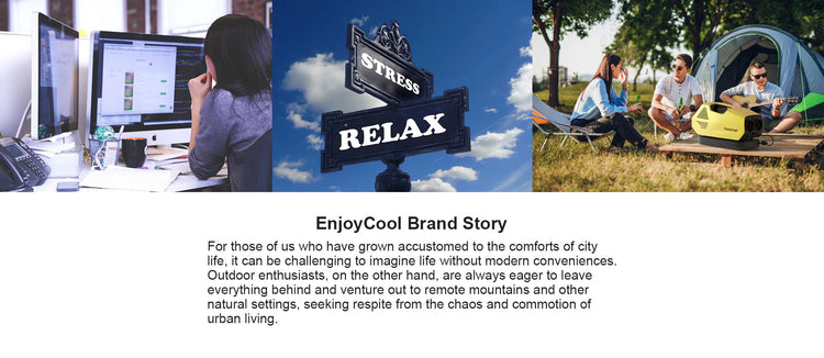Enjoycool brand story In order to meet the needs of outdoor enthusiasts, the brand enjoycool was created, and the outdoor air conditioner -portable conditioner -space air conditioner link series was developed, and link2 is now on sale!