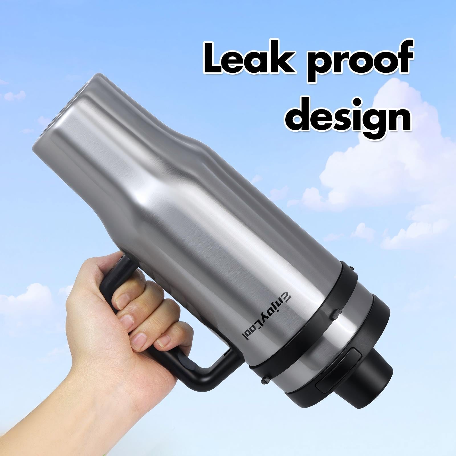 40oz Stainless Steel Replacement Cup for Ninja Blender | Fits BN401 BL450 BL456 BL480 BL2012 BN751 BN801 SS101 SS151, Insulated Tumbler with Handle Straw & Leakproof Lid, BPA Free Hot Cold Travel Mug for Daily Office Travel - EnjoyCool