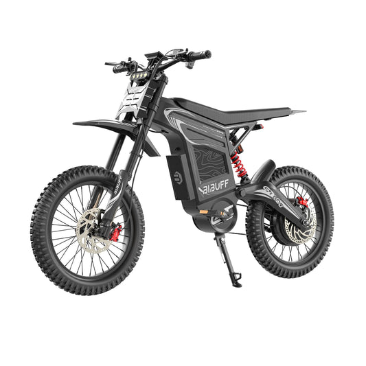BIBUFF GT600 Adult Electric Dirt Bike,72V 30Ah Removable Battery,7500W Peak Motor,50MPH,60‑Mile Range,3‑Speed Modes,Full Suspension & Hydraulic Disc Brakes,Off‑Road Electric Motorcycle (Matte Black) - EnjoyCool