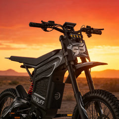 BIBUFF GT600 Adult Electric Dirt Bike,72V 30Ah Removable Battery,7500W Peak Motor,50MPH,60‑Mile Range,3‑Speed Modes,Full Suspension & Hydraulic Disc Brakes,Off‑Road Electric Motorcycle (Matte Black) - EnjoyCool
