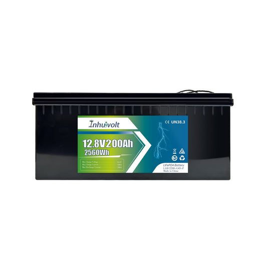LiFePO4 Battery 12V 200Ah, Lithium Marine Batteries 15000 Deep Cycles, Bulit in 200A BMS Protection, for RV, Solar Energy, Trolling motor, Off Grid - EnjoyCool