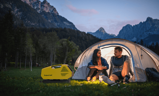 Portable Air Conditioner - Pre-owned Portable AC for Camping, 240W Low Power Consumption Portable AC for Car, Tent, RV, Truck, Outdoor (Yellow) - EnjoyCool
