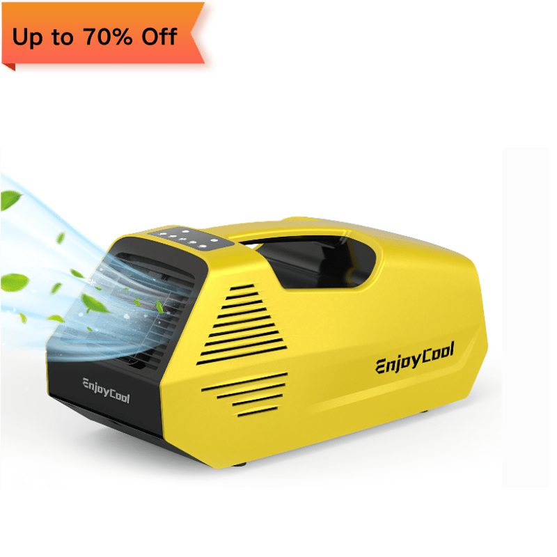 Portable Air Conditioner - Pre-owned Portable AC for Camping, 240W Low Power Consumption Portable AC for Car, Tent, RV, Truck, Outdoor (Yellow) - EnjoyCool
